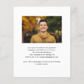 Budget Modern Script Foto Afstudeer Uitnodiging (Achterkant)