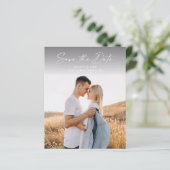 Budget Modern Script Foto Huwelijk Save The Date (Staand voorkant)