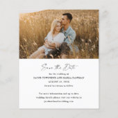 Budget Modern Script Foto Huwelijk Save The Date (Achterkant)
