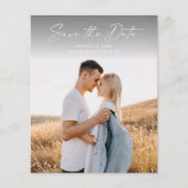 Budget Modern Script Foto Huwelijk Save The Date (Voorkant)