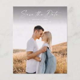 Budget Modern Script Foto Huwelijk Save The Date