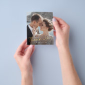 Budget Modern Script Photo Weddenschap Bedankt Flyer (Hand)