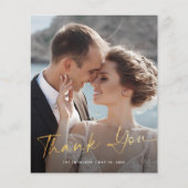 Budget Modern Script Photo Weddenschap Bedankt Flyer (Voorkant)