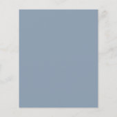 Budget Modern Script Stofblauwe Trouwmenu (Achterkant)