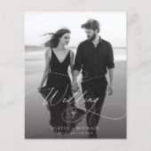 Budget Modern Script Sunset Foto Huwelijksuitnodig (Voorkant)