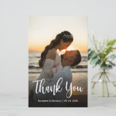 Budget Modern Script Weddenschap Foto Dank u (Staand voorkant)
