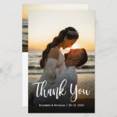 Budget Modern Script Weddenschap Foto Dank u (Voorkant / Achterkant)
