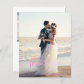 Budget Modern Script Wedding Photo Thank You Cards (Voorkant / Achterkant)