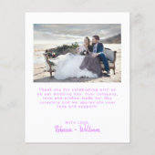 Budget Modern Script Wedding Photo Thank You Cards (Achterkant)