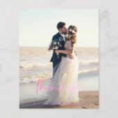 Budget Modern Script Wedding Photo Thank You Cards (Voorkant)