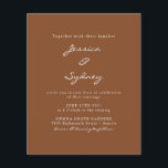 Budget Modern Sienna Script Wedding Uitnodiging<br><div class="desc">Budgetminimalist Modern Sienna Brown Script Wedding Uitnodiging</div>