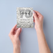 Budget Modern Silver 70th Birthday Party nodigt ui Flyer (Hand)