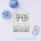 Budget Modern Silver 70th Birthday Party nodigt ui Flyer (Enkel)