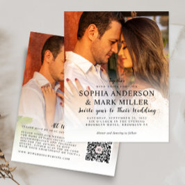 Budget Modern Stijlvol 2 Foto Wedding Uitnodiging