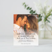 Budget Modern Stijlvol 2 Foto Wedding Uitnodiging (Staand voorkant)