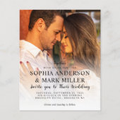 Budget Modern Stijlvol 2 Foto Wedding Uitnodiging (Voorkant)