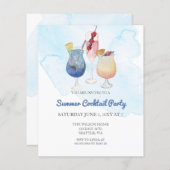 Budget Modern Summer Cocktail party Uitnodigingen (Voorkant / Achterkant)