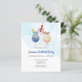 Budget Modern Summer Cocktail party Uitnodigingen (Staand voorkant)