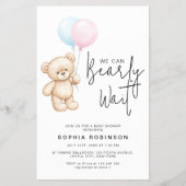 Budget Modern Teddy Bear Baby shower Uitnodiging Flyer (Voorkant)