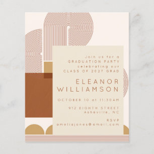 Budget Modern Terracotta Graduation Party Invite