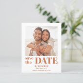 Budget Modern Terracotta Photo Save the Date Card (Staand voorkant)