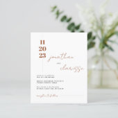 BUDGET Modern Terracotta Photo Wedding Invitation (Staand voorkant)