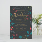 BUDGET Modern Tuin Bladeren Trouw Uitnodiging A9 (Staand voorkant)