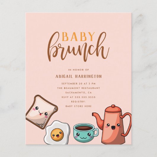 Budget Modern Typografie Kawaii Baby Brunch (Voorkant)