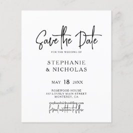 Budget Modern Typografie Script Save The Date Flyer