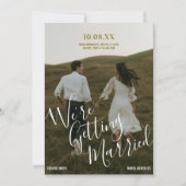 Budget Modern typography photo wedding Kaart (Voorkant)