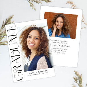 Budget Modern Vertical Two Photo Afstuderen Kaart