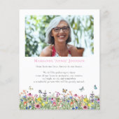 Budget Modern Viering van het leven Floral Memoria Flyer (Achterkant)