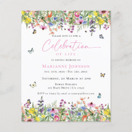 Budget Modern Viering van het leven Floral Memoria Flyer