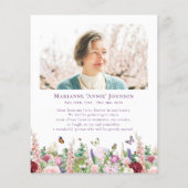 Budget Modern Viering van het leven Floral Memoria Flyer (Achterkant)