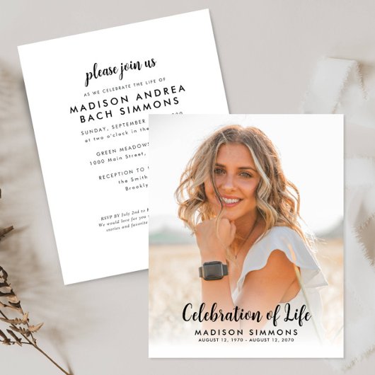 Budget Modern Viering van het Leven Foto Begrafeni