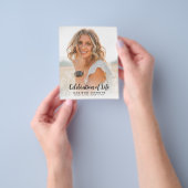 Budget Modern Viering van het Leven Foto Begrafeni Flyer (Hand)