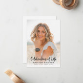 Budget Modern Viering van het Leven Foto Begrafeni Notitiekaartje (Voorkant / Achterkant in situ)