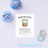 Budget Modern Watercolor Whisky Bachelorfeest  Flyer (Enkel)