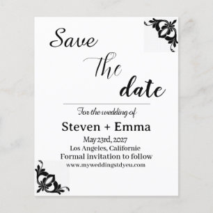 Budget modern Wedding Save the Date uitnodigingen Flyer