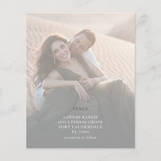 Budget Modern White Photo Wedding Invitation (Achterkant)