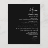 Budget Modern Wit Schrift Zwart Trouwmenu (Voorkant)