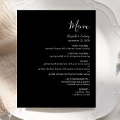 Budget Modern Wit Script Zwart Trouwmenu