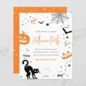 Budget Modern Wit Sinaasappel Spooky Halloween Par (Voorkant / Achterkant)