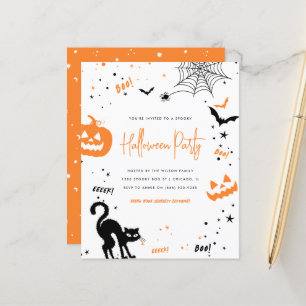 Budget Modern Wit Sinaasappel Spooky Halloween Par