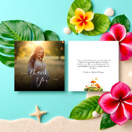 Budget Modern Woodland Baby shower Dank u Foto Notitiekaartje