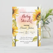 Budget modern zonnebloem baby shower kaart (Staand voorkant)