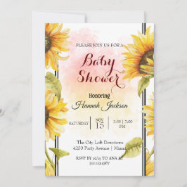 Budget modern zonnebloem baby shower kaart
