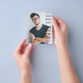 BUDGET Modern Zwart Script Foto AFSTUDEERDER Dank  Flyer (Hand)