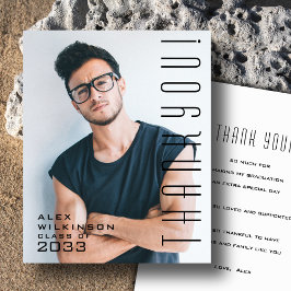 BUDGET Modern Zwart Script Foto AFSTUDEERDER Dank  Flyer