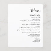 Budget Modern Zwart Script Witte Trouw Menu (Voorkant)